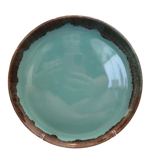 Jaska of California Cascade Ware Blue with Brown Drip Vintage Dinner Plate 6Pc - Picture 2 of 8